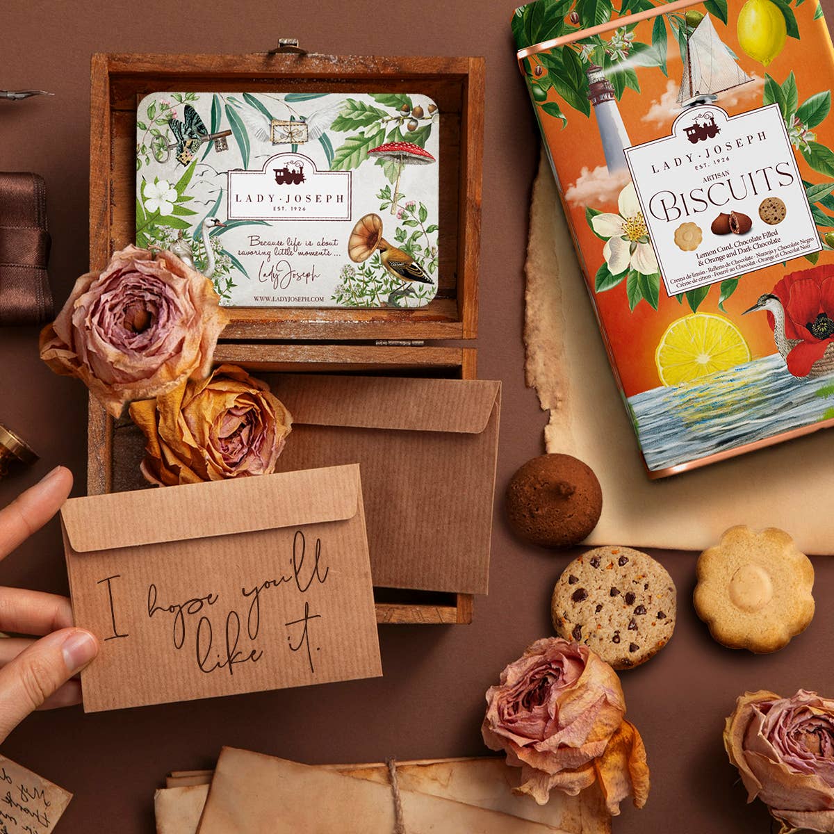 Assorted cookies in gift tin