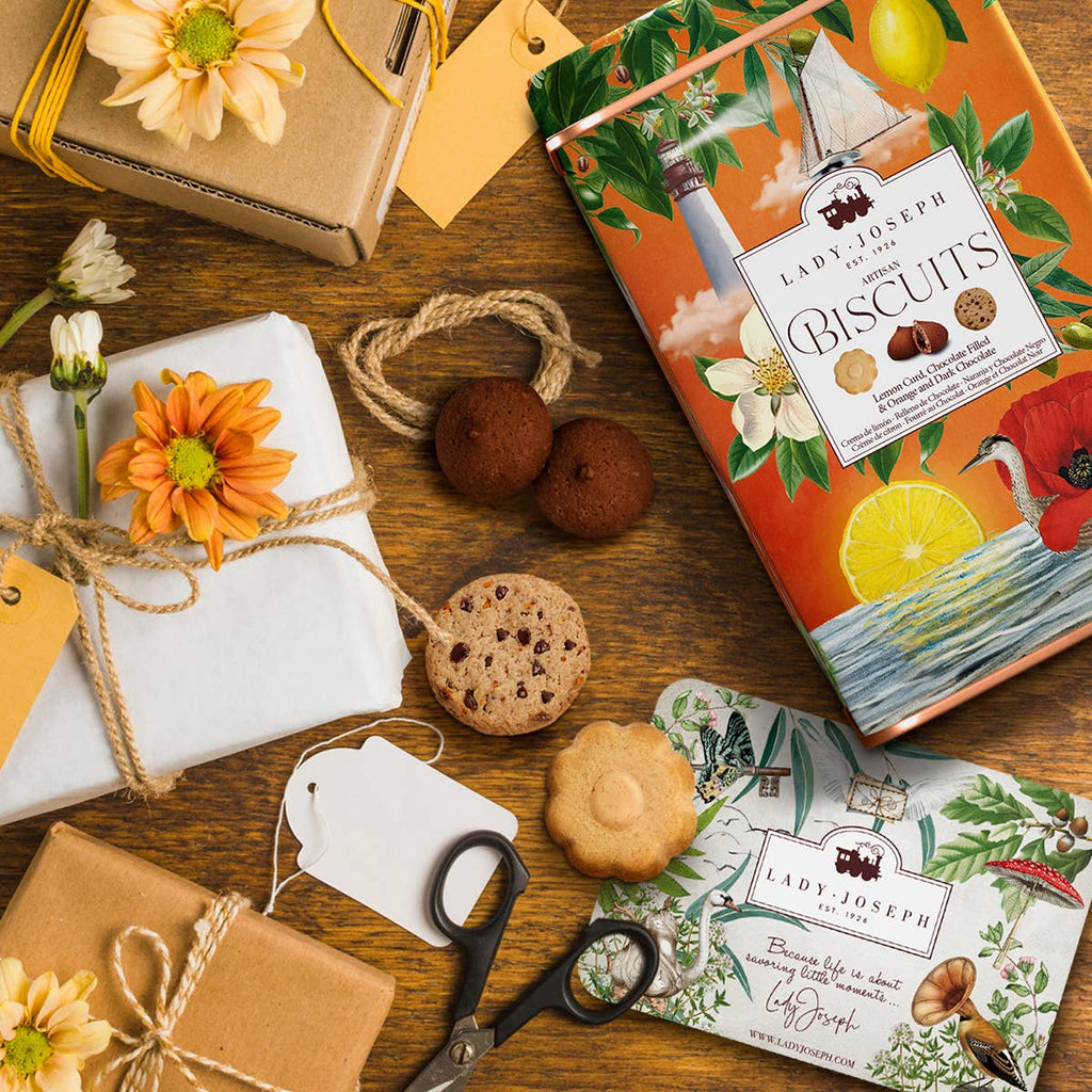 Assorted cookies in gift tin