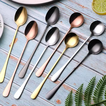 Long Spoon - 2 shapes - 4 colors - Coffee, Tea, Ice cream