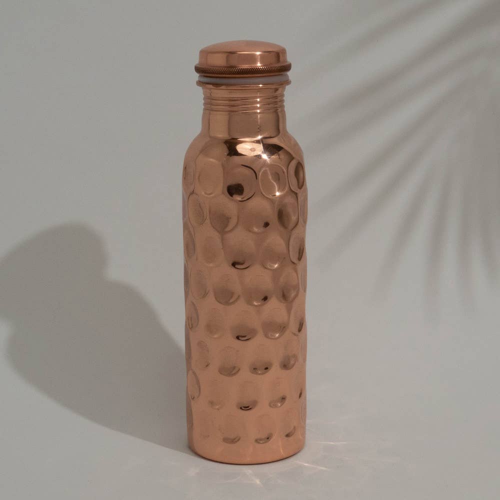 Ayurveda specialist b.v. Pure Copper Water Bottle Diamond ± 750 Ml (heavy Version)