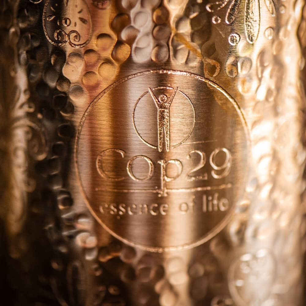 Garrafa de água de cobre puro com padrão de flores, da Ayurveda Specialist bv - 1 litro