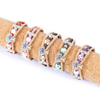 Cork handmade  bracelet for women BR-108-MIX-5