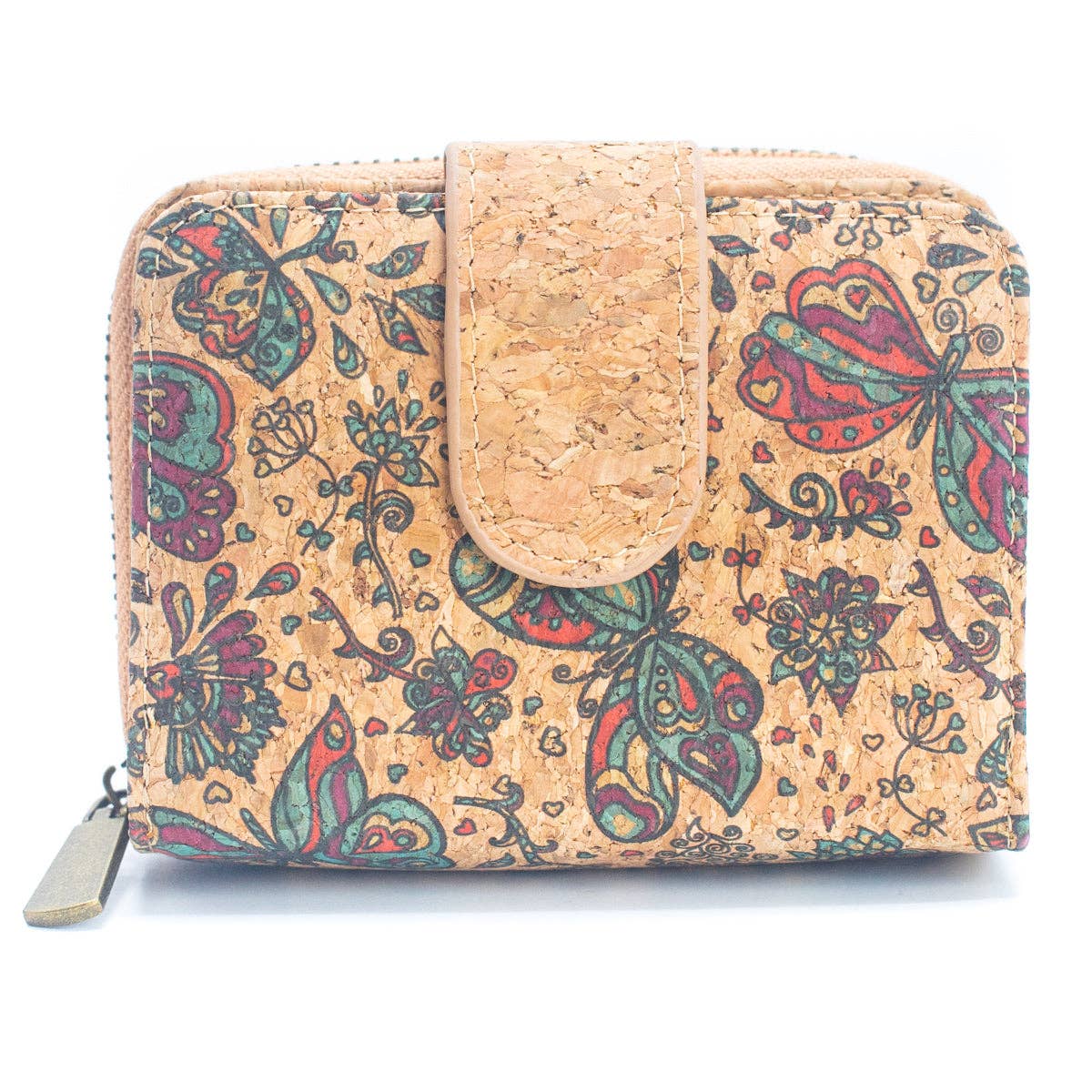 Natural Cork Printed Women's Short Card Wallet BAG-2238