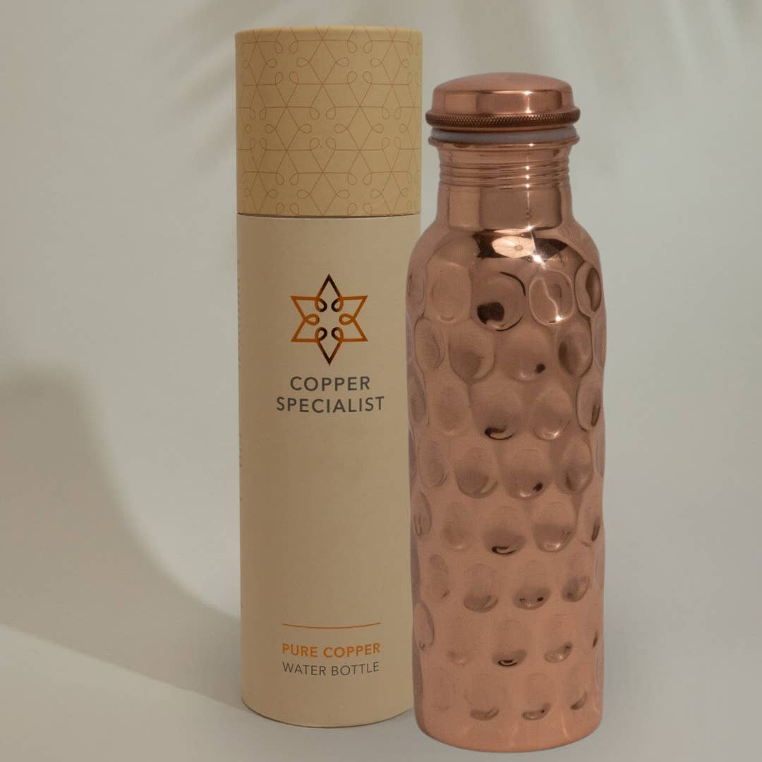 Garrafa de água de cobre puro Diamond, da Ayurveda Specialist bv, aproximadamente 750 ml (versão reforçada).