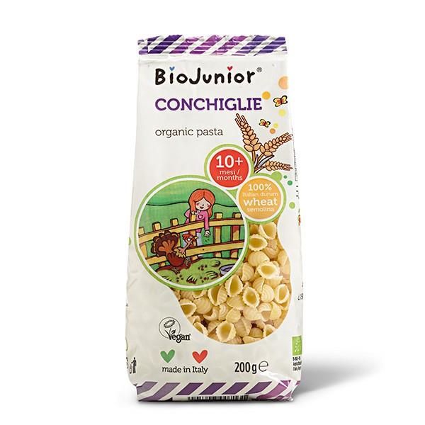 BioJunior Massa Conchiglie Biológica 10+ (crianças) 200 G