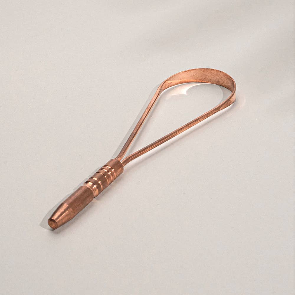 Limpador de língua em cobre com 1 cabo, da Ayurveda Specialist bv.