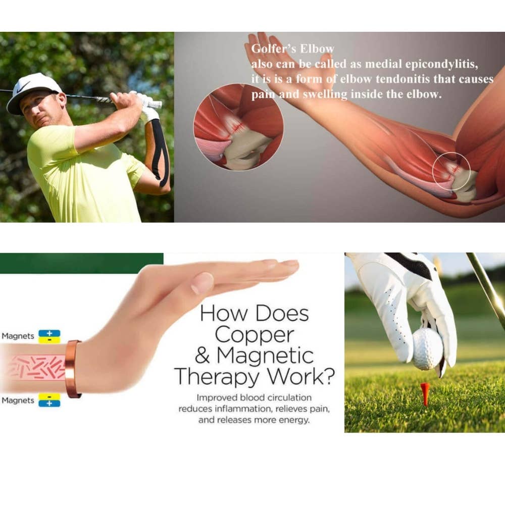 Especialista em Ayurveda bv Pulseira de Saúde em Cobre com 6 Ímanes (e)