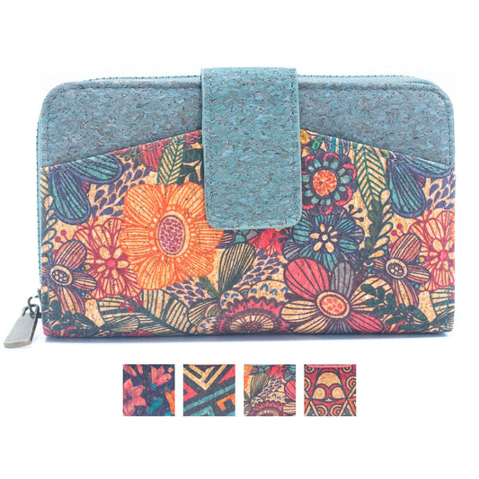 All cork women card wallet Colors cork Mini-Flap Printed