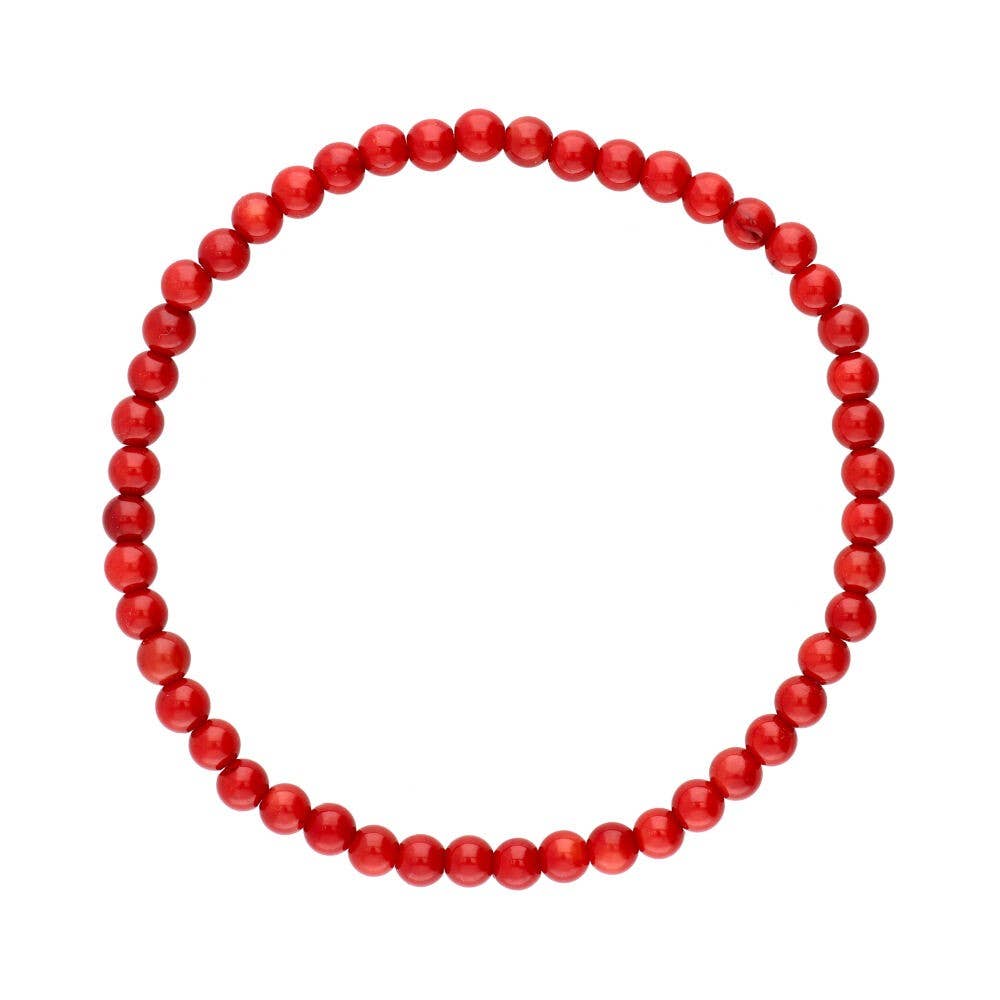 4mm dyed coral ball bracelet