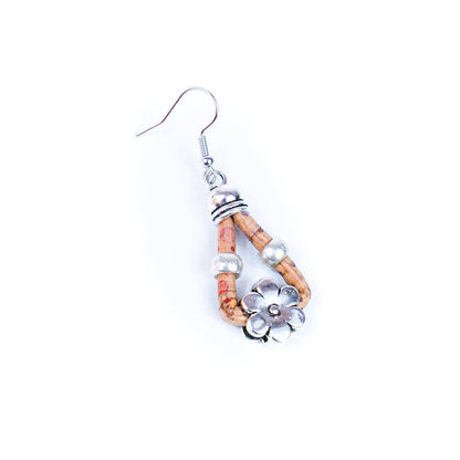 Cork and flower accessories handmade earring ER-170-MIX-5