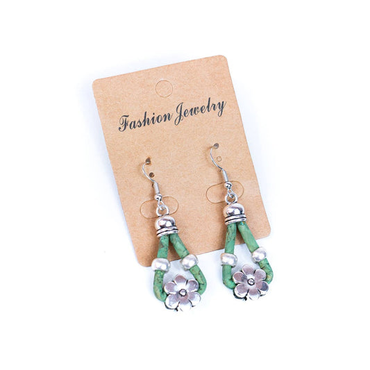 Cork and flower accessories handmade earring ER-170-MIX-5