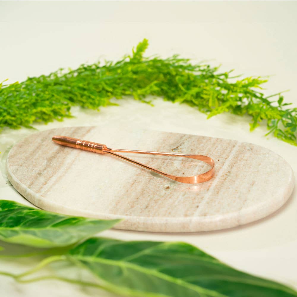 Limpador de língua em cobre com 1 cabo, da Ayurveda Specialist bv.