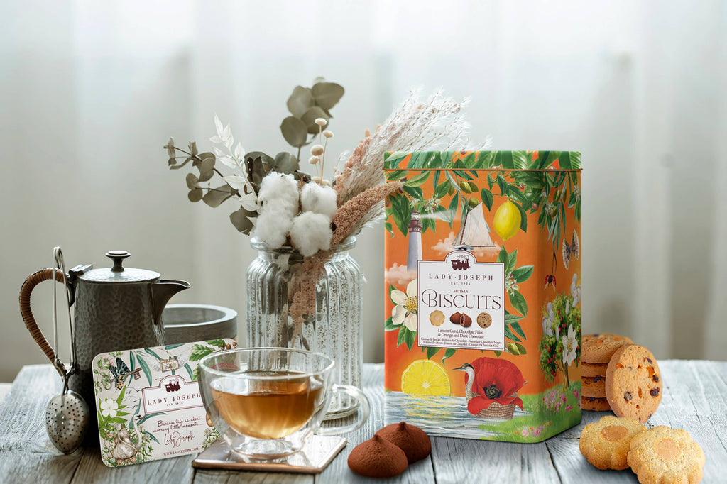 Assorted cookies in gift tin