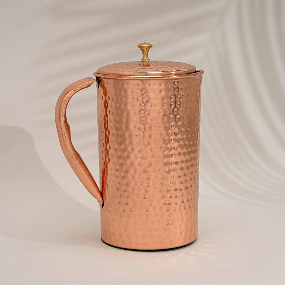 Ayurveda specialist b.v. Pure Copper Jug Hammered B ±1.5 Liters