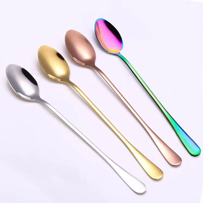 Long Spoon - 2 shapes - 4 colors - Coffee, Tea, Ice cream